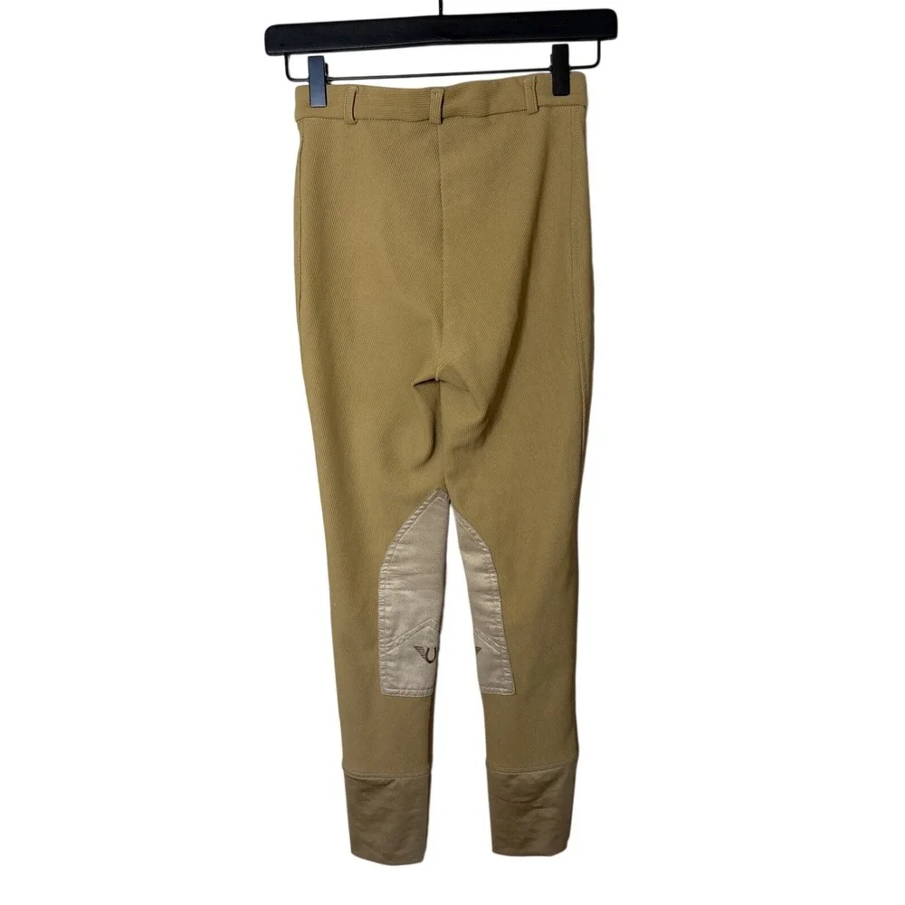 TUFF RIDER Tan Equestrian Riding Faux Suede Ribbed Breeches Pants‎ Girls 16